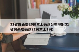 31省份新增26例本土确诊分布4省(31省份新增确诊21例本土1例)